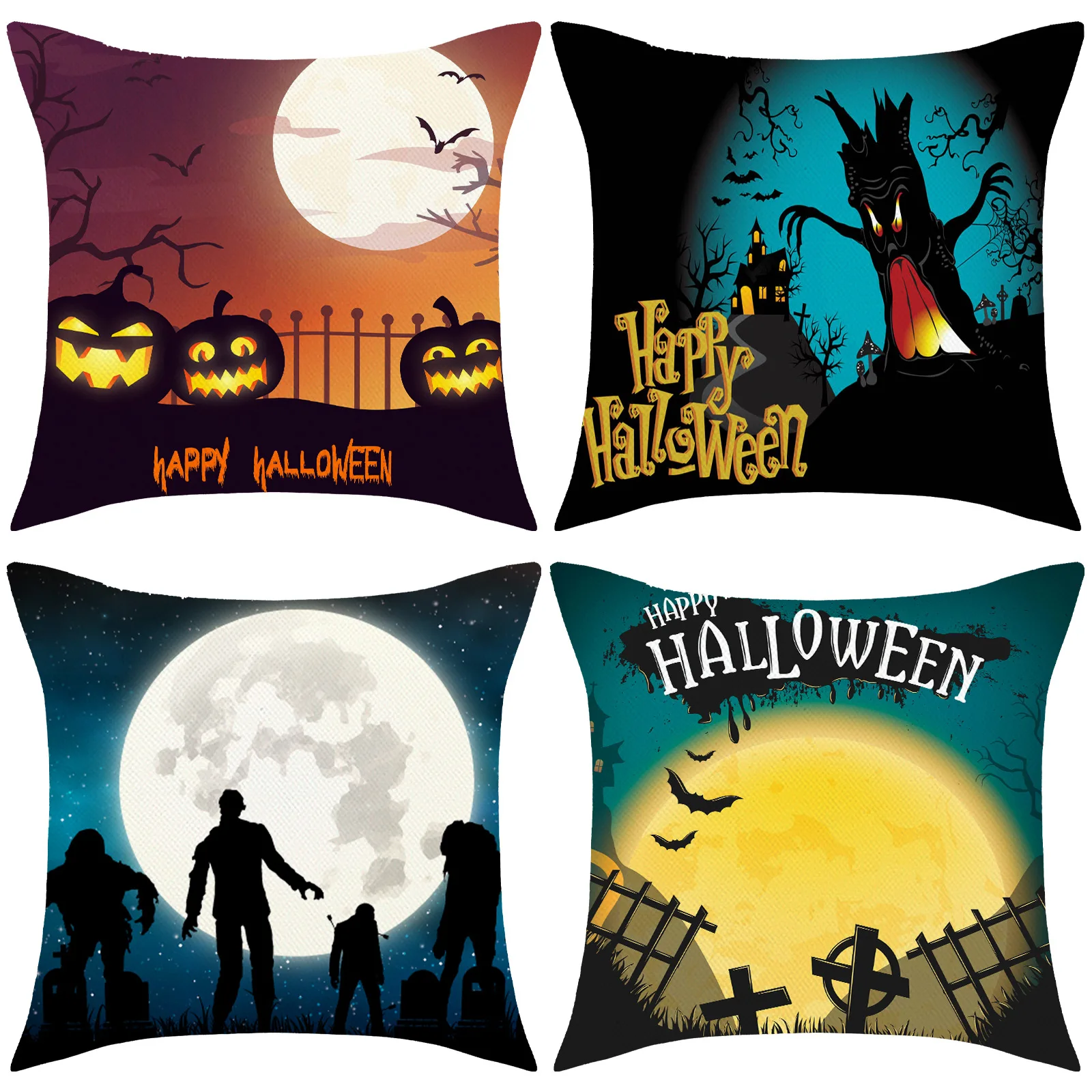 

3D Halloween Cushion Cover 45x45cm Pillowcase Home Sofa Decorative Bedroom Throw Pillow Case Party Decor Car Pillow Covers Gifts