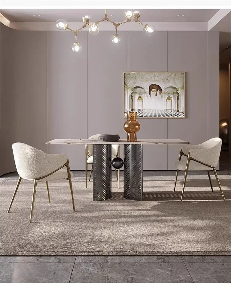 Dining Chair Light Luxury High-End Italian Home Online Red Chair Modern Minimalist Hotel Villa Restaurant Leisure Chair