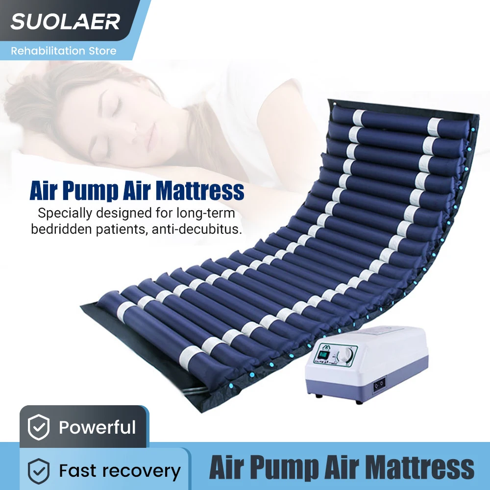 Ultra-Quiet Alternating Air Pressure Mattress Pad-Pressure Sore & Ulcer Prevention with Relief Pump for Bedridden Patients