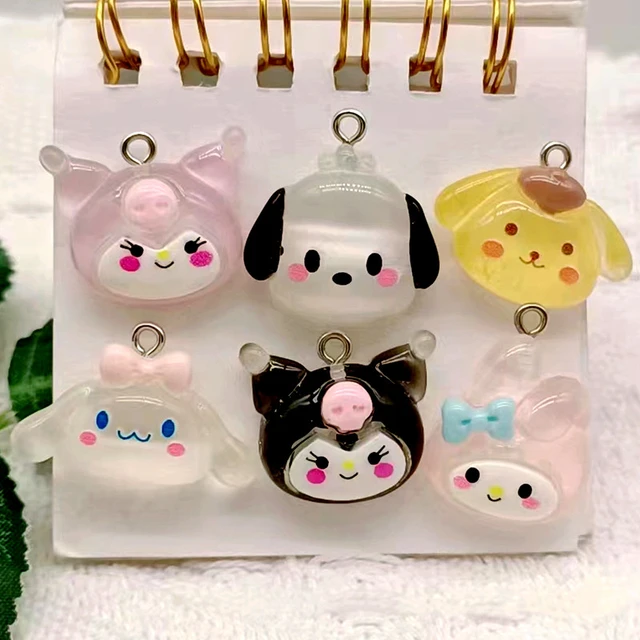 10pcs/pack Kawaii Lovely Cartoon Rabbit Cat Resin Earring Necklace Pendant Cute  Charms DIY Keychain Accessories - AliExpress