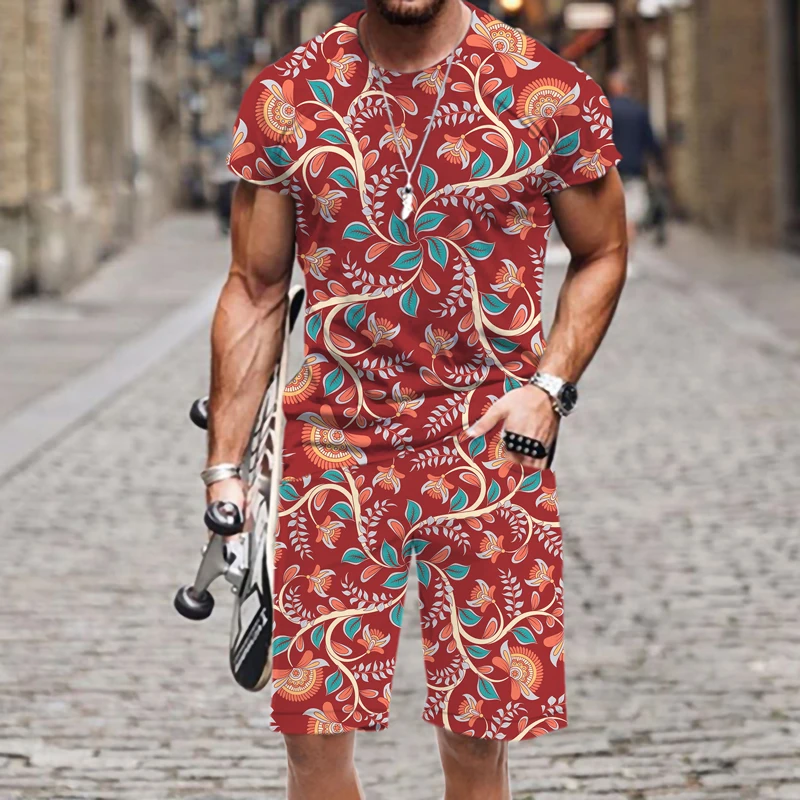 

Men's Tracksuit Men's T-shirt Set Sportswear 3D Printed Outfit Beach Casual Harajuku Luxury O Neck Hip-hop 2022 New Fashion Hot