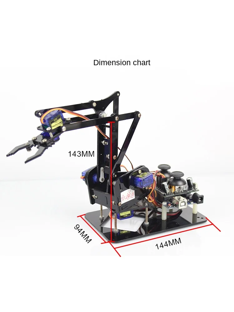 4 DOF Unassembly Acrylic Mechanical Arm Robot Manipulator Claw For Arduino Maker Learning DIY Kit Robot Smart Remote Toys robot arm kit assembly acrylic machinery arm manipulator claw robot div gripper arduino maker pi equipped 4 steering gear