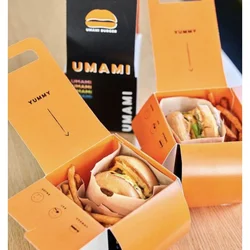 Customized productOEM Biodegradable Recyclable Eco Friendly Custom LOGO Print Cardboard Kraft Burger Box