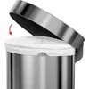 60 Liter Semi-Round Hands-Free Kitchen Step Stainless Steel Trash Can with Soft-Close Lid, Brushed 4