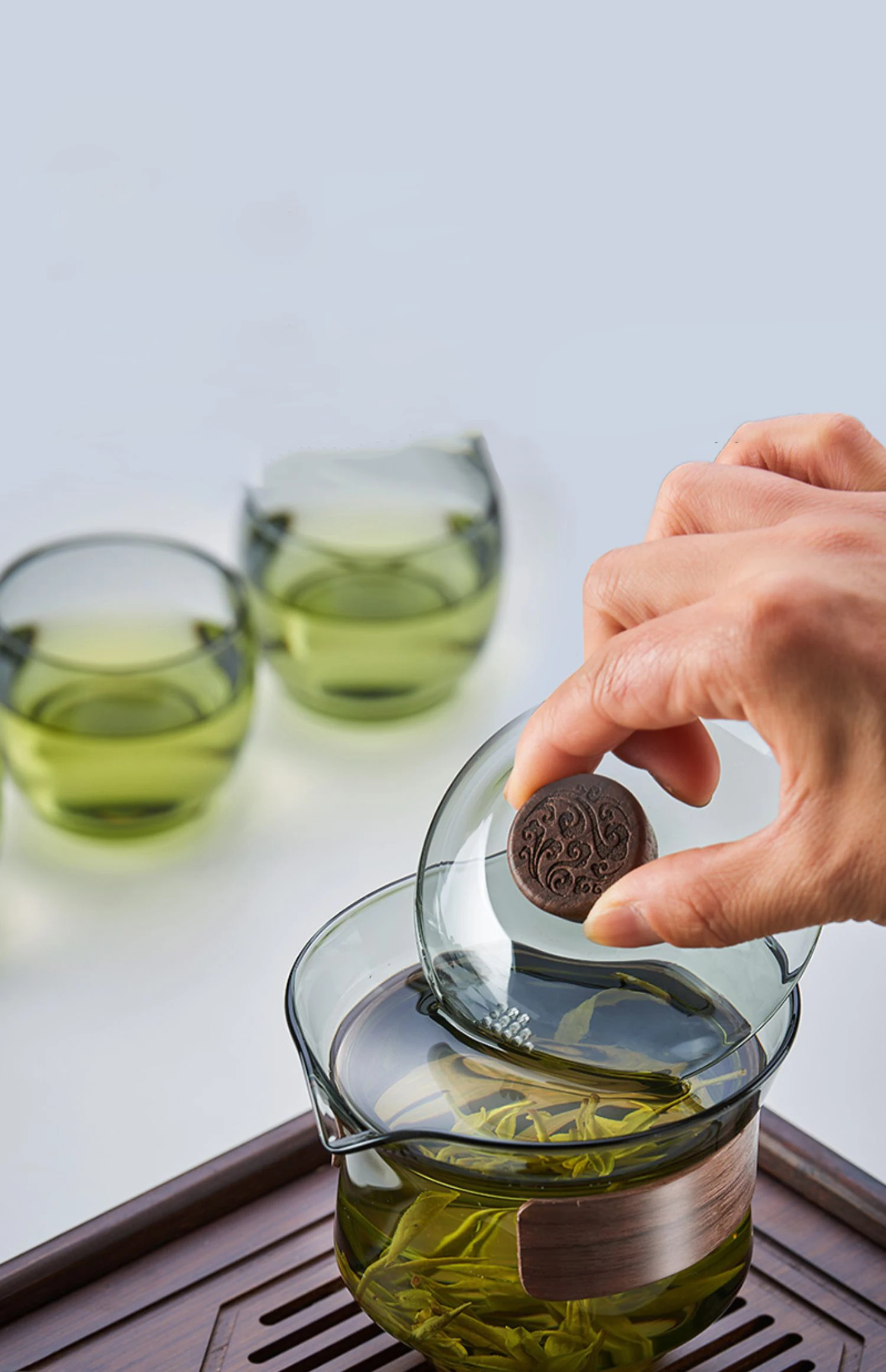 Description Picture 4 of itemGIANXI Glass Tureen Transparent Thickening Heat Resistant Glass Teapot Cover Bowl Puer Oolong Kung Fu Tea Set Drinkware