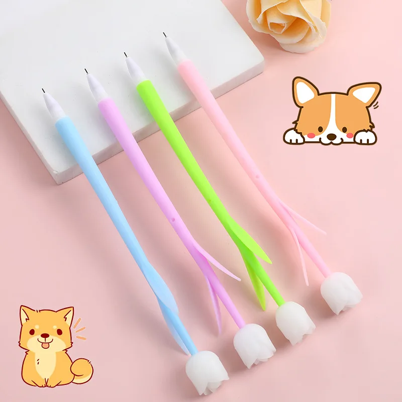 24 Pcs Small Fresh and Lovely Color-changing Rose Soft Rubber Shell Solid Color Gel Pens Candy-colored Student Stationery