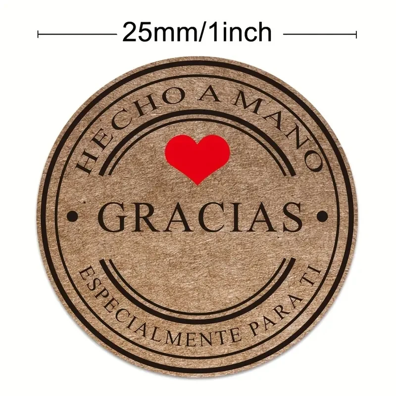 Sheet of Gracias gift stickers in soft neutral tones