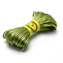 Premium Nylon Satin Cord for Jewelry and Crafting - 2.5mm, 20m (Olive Green)