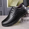 Handmade Leisure Men Shoes New Trendy Minimalist Work Shoes With Lace Up Middle-Aged Dad Formal Casual Business Leather Shoes 1