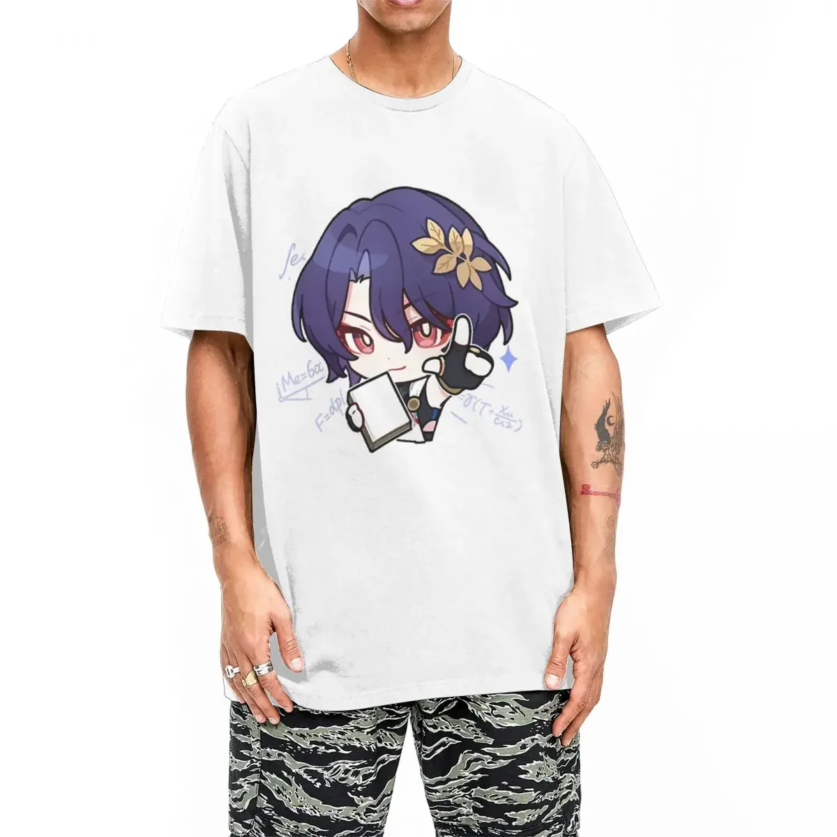 thumbnail image 1 of Dr. Ratio-Camiseta de manga corta con estampado de Honkai Star Rail Acheron para mujer, ropa de calle informal holgada de verano con cuello redondo, 1 of 5