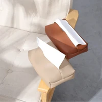 Creative Leather Tissue Box Nordic Simple Home Living Room Light Luxury Tissue Box Bedroom High-end Paper Tissue Box 2