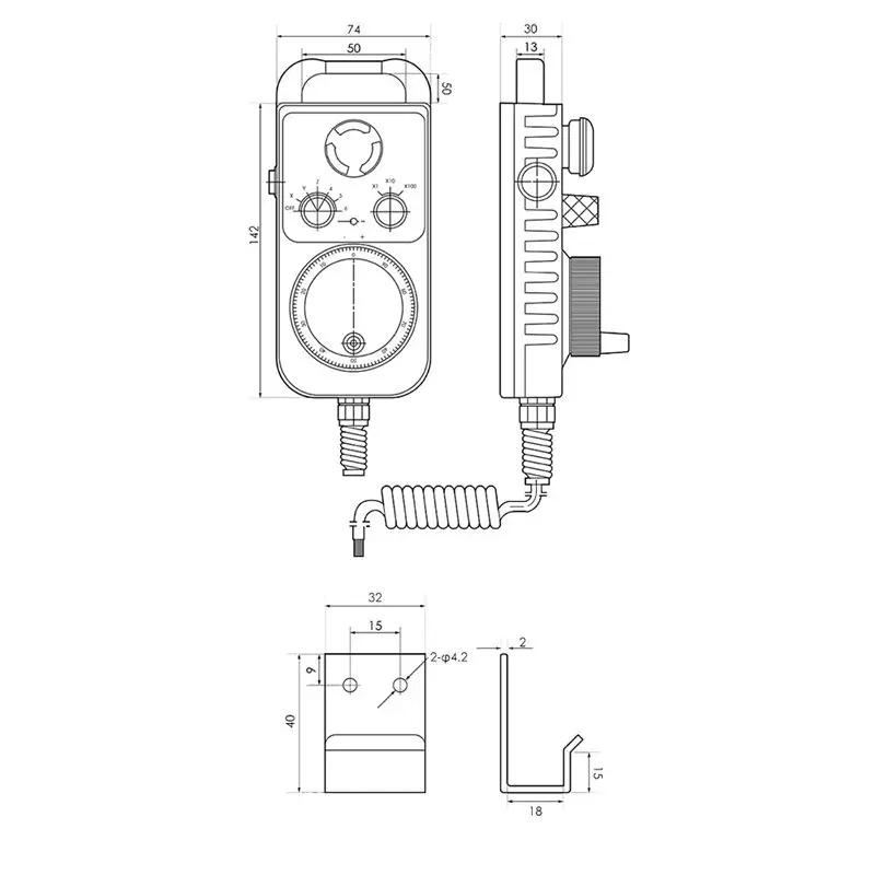 A84X-핸드휠 타입 범용 CNC MPG 펜던트 핸드휠 100펄스 5V 및 비상 정지 CNC 라우터 핸드휠