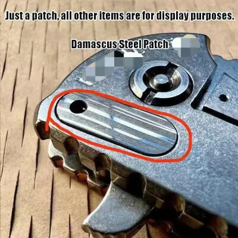 

1 Pc Custom Made DIY Thomas Damascus Steel One Clip Hole Patch for Rick Hinderer XM18 3.5 Knifes Accessories
