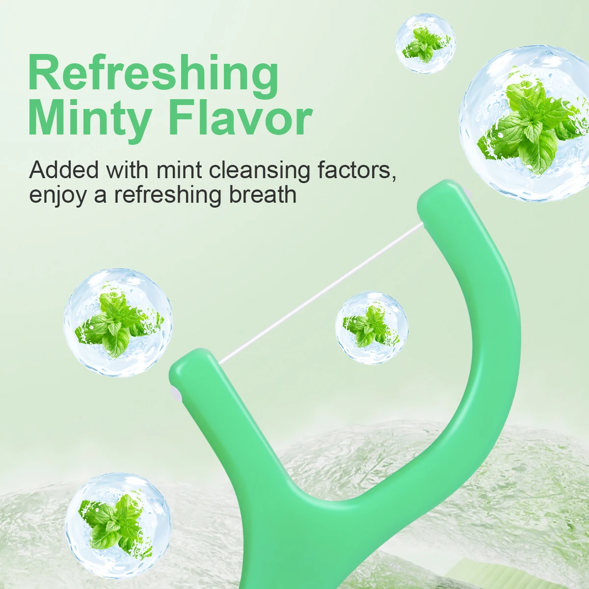 300/150/50pcs Mint Floss Stick - Disposable Floss Cleaning Stick - Toothpick to Remove Plaque and Food Residue - Oral Cleaning 6