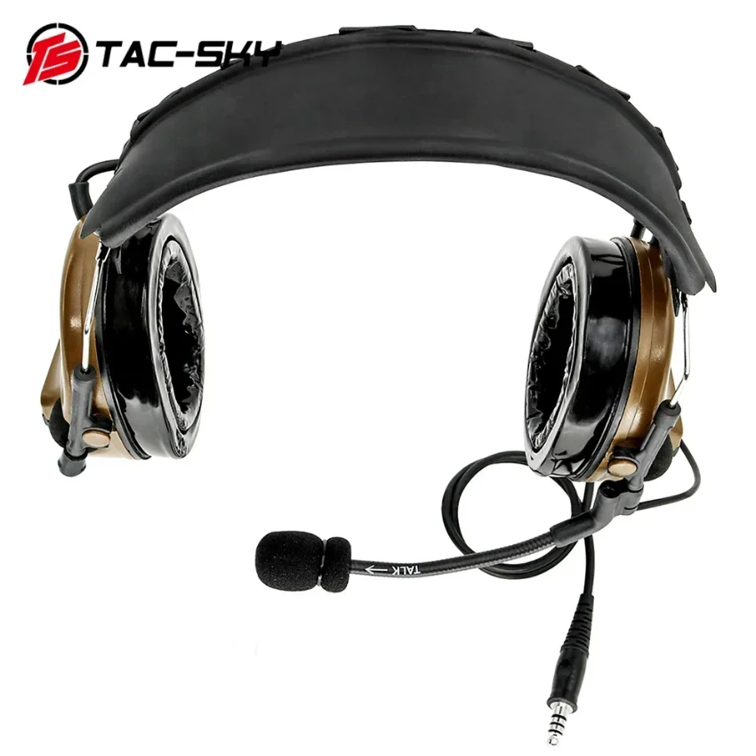 TS TAC-SKY Tactical Headset ComTac 3 Military Hearing Protection Airsoft Headset Noise Cancelling Pickup and U94 PTT for PELTO