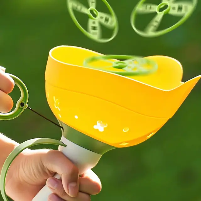 Air Ejectio Launcher Outdoor Toy Soaring Ejection Flying Disc Saucer Handle Launcher Jump Sport Game Education Toy for Children 4