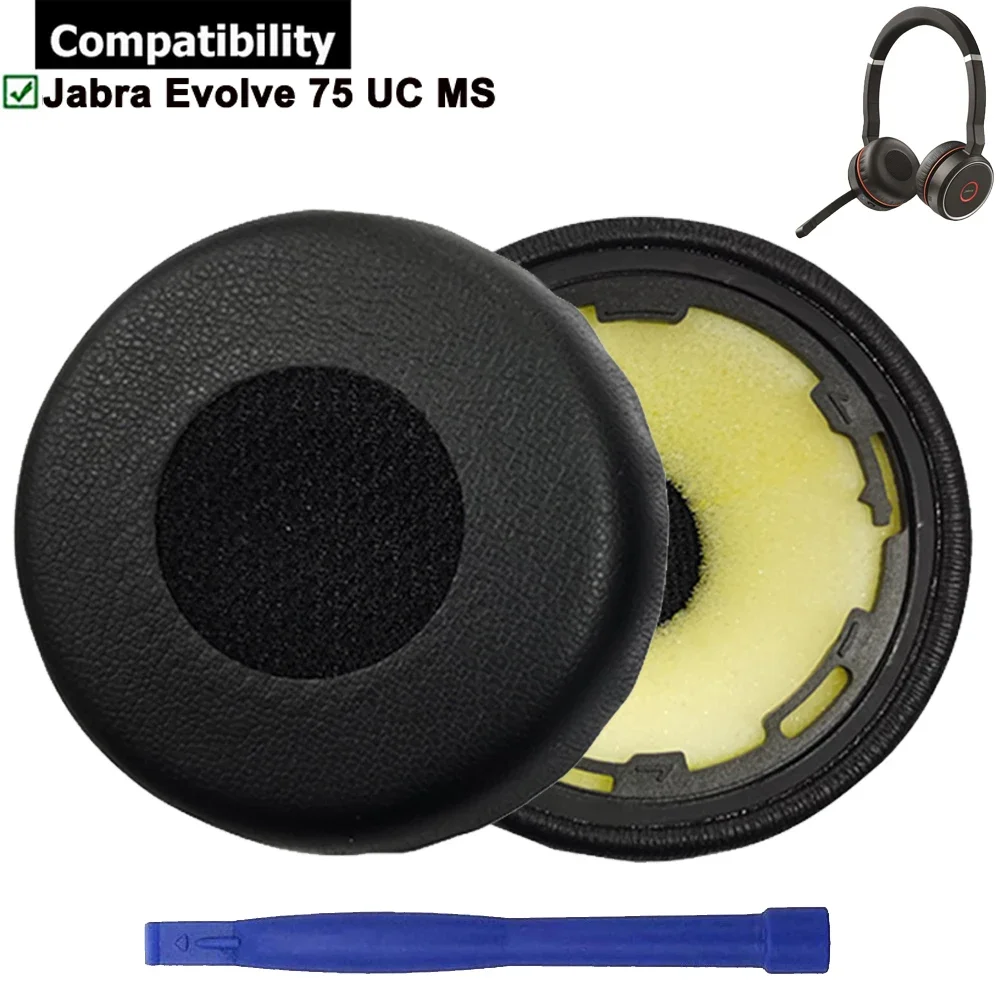 

1Pair Replacement Earpads Ear Pads Muffs Repair Parts For Jabra Evolve 75 75+ UC MS Headsets