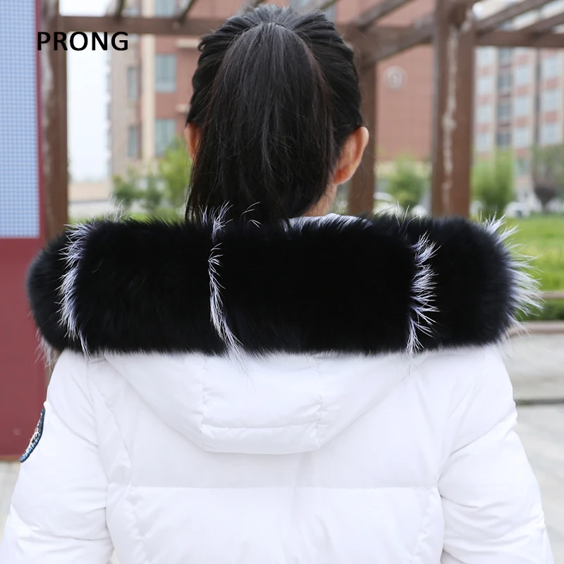 100% Real Fox Fur Collar Womens Natural Fur Collar Men Parkas Coat Luxury Fox Collar Genuine Fur Scraves Winter Warm Fur Shawl