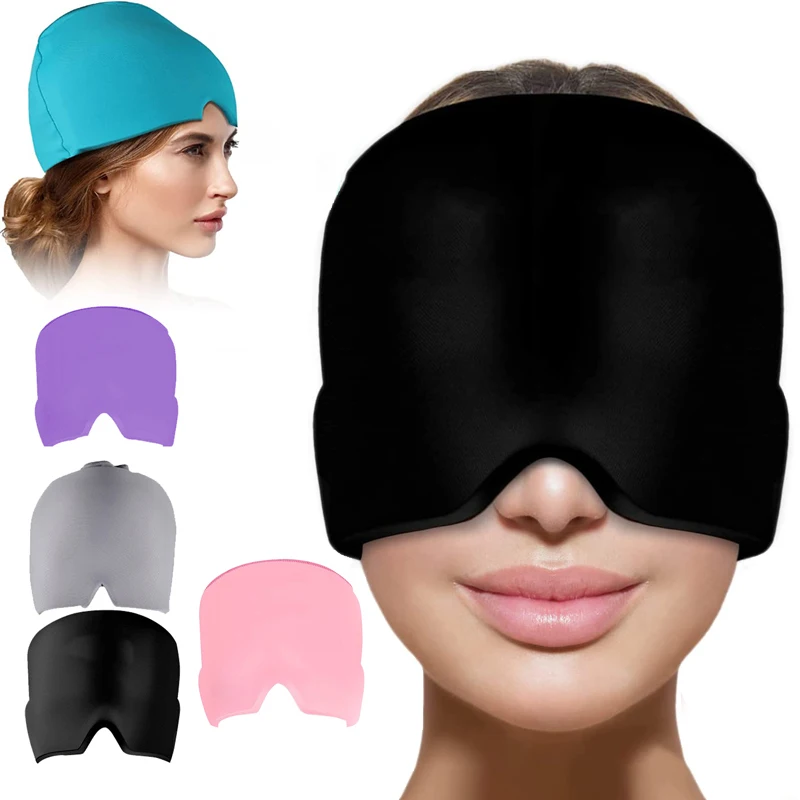 VormMontageGelIjsHoofdpijnMigraineReliefHoedKoudKompresTherapieCapIjsHoofdWrap
