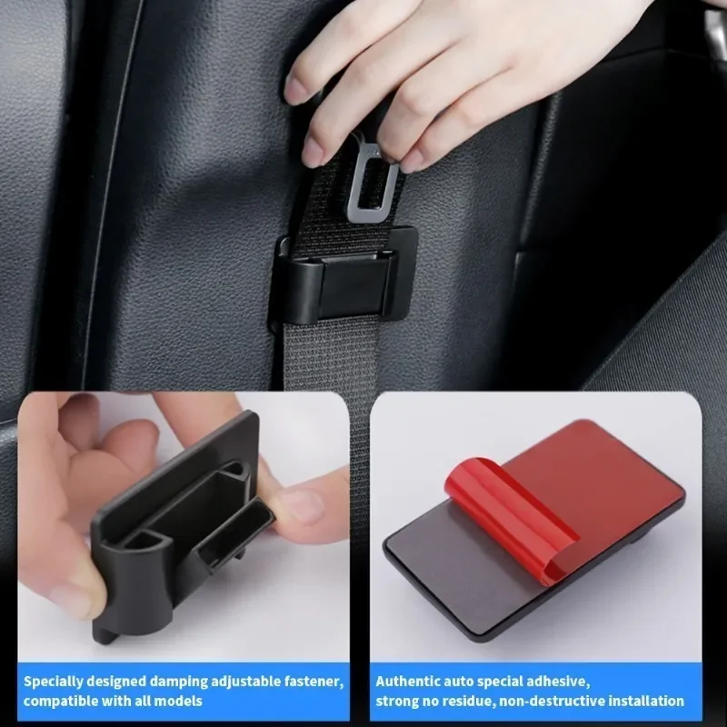 Car Seat Belt Limiter Buckle Stopper Self-adhesive Fixed Clip Buckle Safety Belt Adjusting Clip SeatBelt Accessories