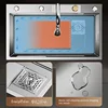 Nano 304 Stainless Steel Sink Waterfall Large Single Slot Kitchen Sink Vegetable Stainless Steel Household Sink 4