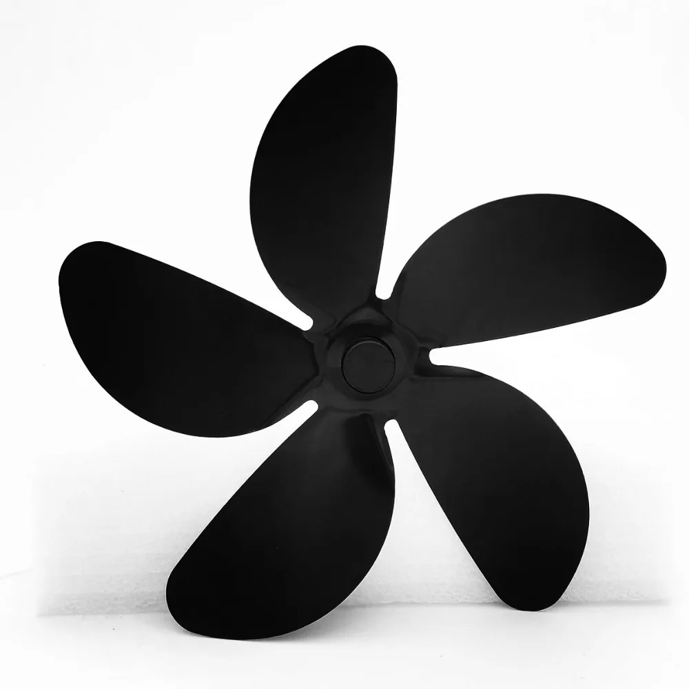 New 4/5/6 Blades Wood Stove Fan Fire Heat Power Saving Eco Fireplace Fan Reinforced Black Log Burner Replacement