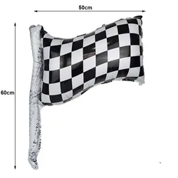 Racing Car Theme Birthday Party Supplies Set with Checkered Design - Includes Balloon Banner, Plates, Cups, Napkins, Food Boxes, and Gift Bags (Fluorescence Yellow)