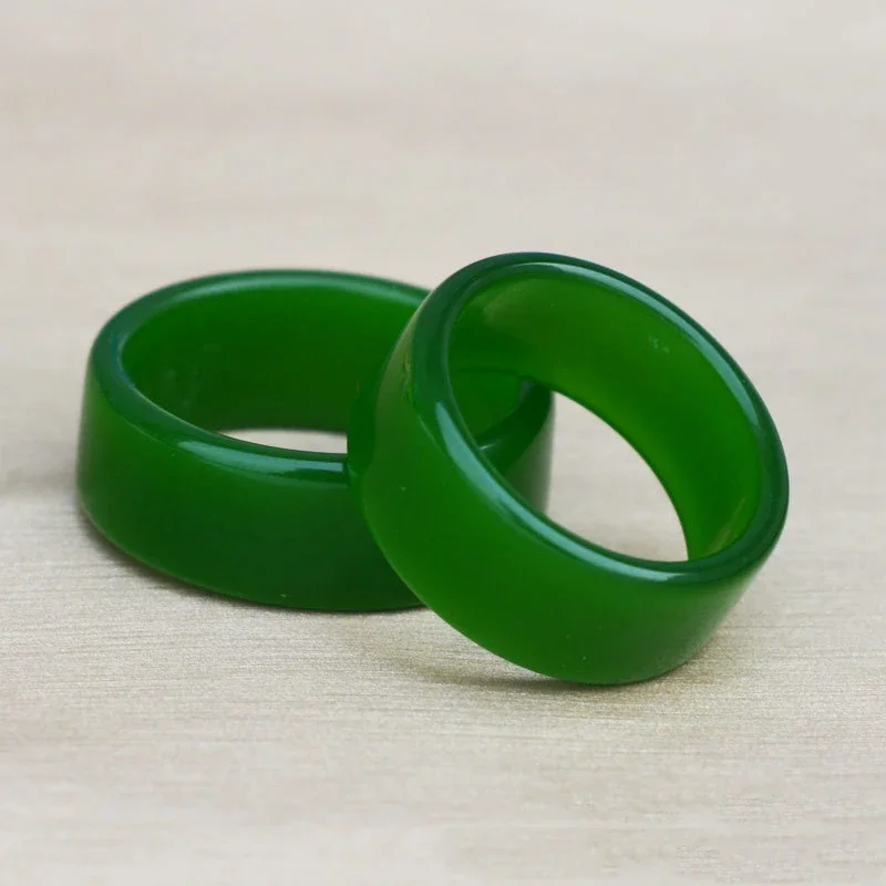 Gemstone Ring Jade Ring Natural Chinese Green Hand-carved Jade Ring Fashion Boutique Jewelry for Men and Women Jasper Ring Gift