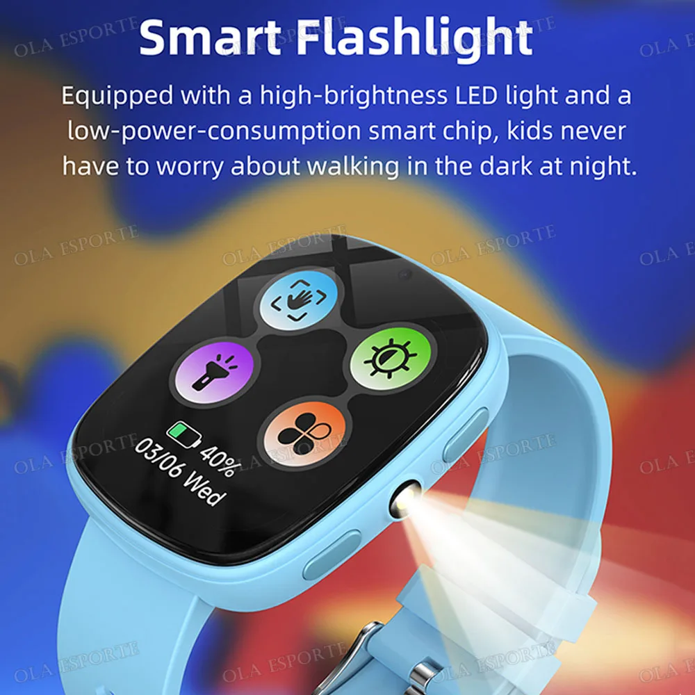 Smartwatch per bambini con schermo HD da 1,56'', fotocamera, 22 giochi interessanti, monitoraggio del sonno, sveglia, calcolatrice, orologio per bambini, idea regalo. - immagine 3