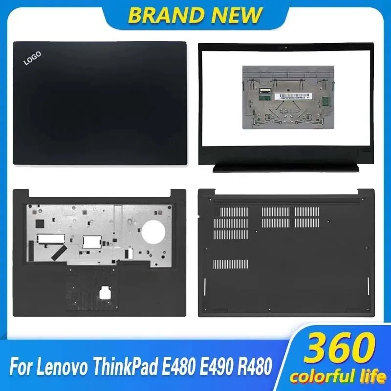 Новая крышка для ноутбука Lenovo ThinkPad E480 E490 R480 E485, задняя крышка ЖК-дисплея, передняя панель, Упор для рук, Нижняя крышка, петли, сенсорная панель