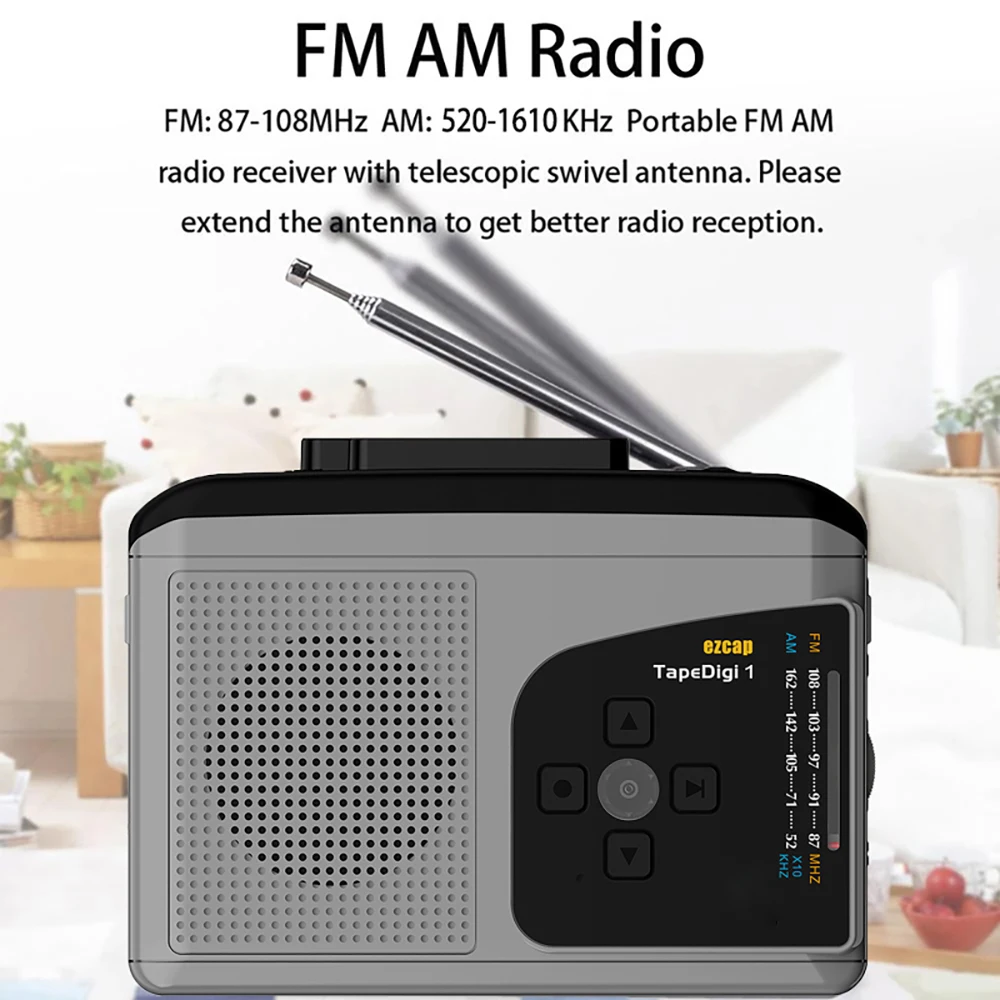 AM/FM Portable Pocket Radio and Voice Audio Cassette Recorder,Personal  Audio Walkman Cassette Player with Built-in Speaker and Earphone-Cassette  Radio Player 2 USB & SD-DIGITNOW!