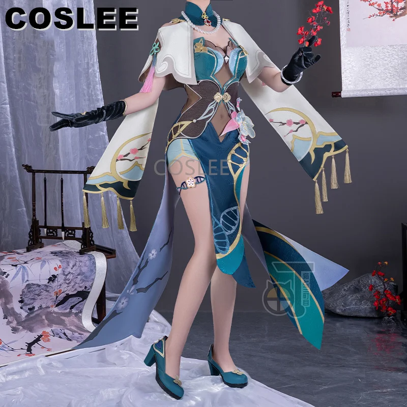 

COSLEE Honkai: Star Rail Ruan Mel Cosplay Costume Game Suit Elegant Cheongsam Dress Halloween Party Outfit Women XS-XL New
