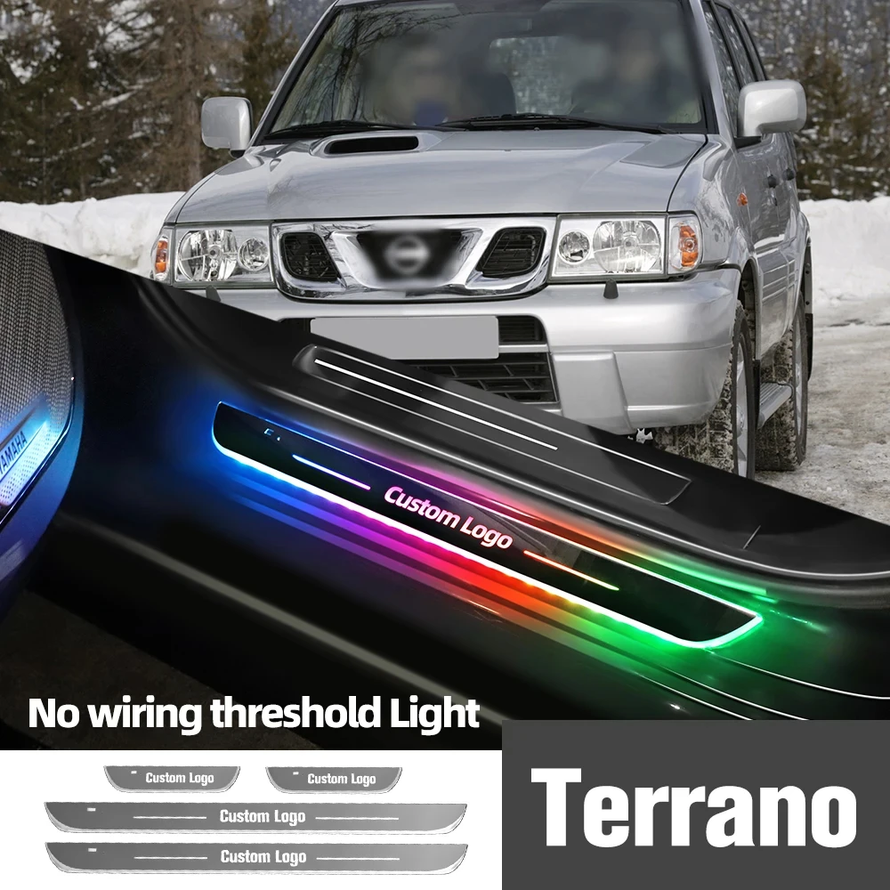 

For Nissan Terrano R20 R50 D10 1993-2023 2017 Car Door Sill Light Customized Logo LED Welcome Threshold Pedal Lamp Accessories