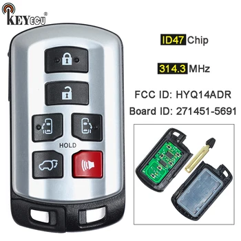 Keyforkess 314.3MHz ID74 Chip ID FCC: HYQ14ADR 271451-5691 Keyless Entry 6 pulsanti portachiavi a distanza per Toyota Sienna 2011-2020