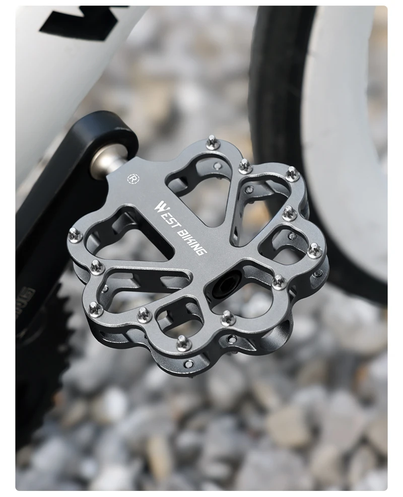 WEST BIKING Fahrradpedale in Schmetterlingsblütenform, Hohlkonstruktion, Leichtgewicht, Farbige Carbonfaser-Röhre, 3 Lager, MTB- und Rennradteile – Detail 14