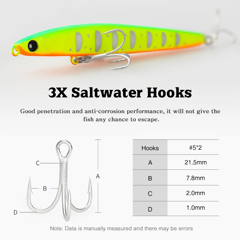 Ultra Long Casting Sinking Pencil Slim Artificial Hard Bait for Trout and Bass Fishing