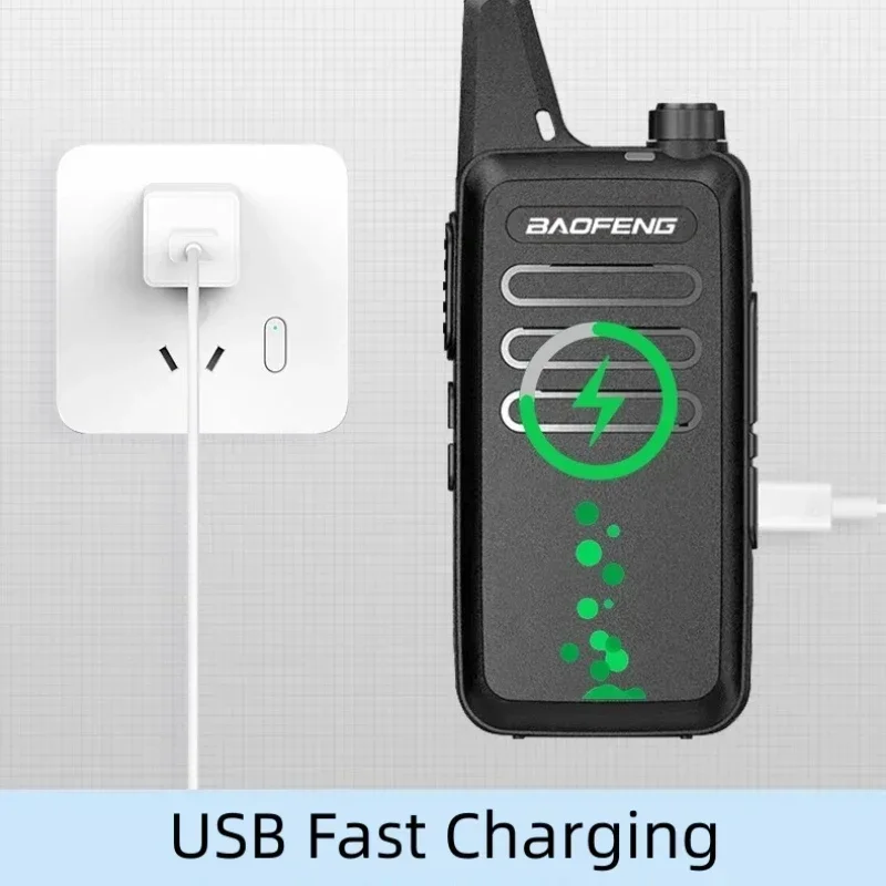 Baofeng BF-T20 휴대용 미니 워키토키, 양방향 라디오 충전, USB VOX, BF-C9 BF-888S KD-C1, 스테이션 호텔 사냥용, 2 개