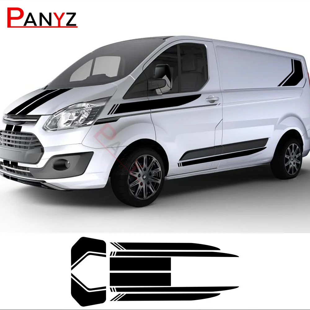 

Автомобильные наклейки 8 шт./лот для Ford Transit Tourneo Custom MK7 MK8 MK9 Sport STRIPE KIT Van, виниловые наклейки, тюнинг автомобильных аксессуаров