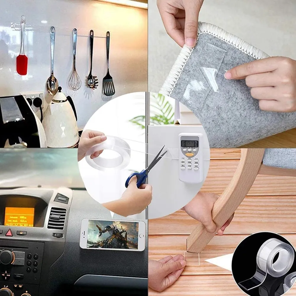 Reusable Wall Sticker Double Side Tape Waterproof Nano Self-Adhesive Tape for Bathroom Kitchen 1M/3M/5M