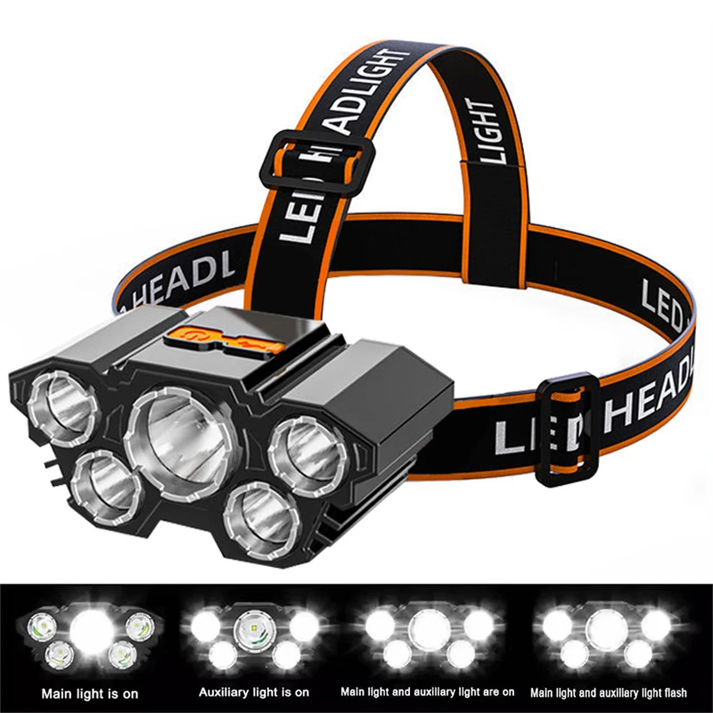 

Headlamp ABS LED Torch Rechargeable Tools Headlight Light Outdoor Activity Supplies for Camping Climbing Hiking Fishing