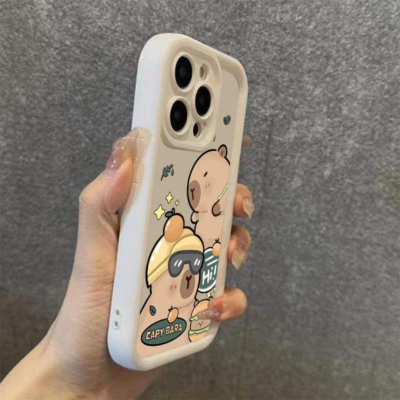 Adorable Capybara Silicone Soft Phone Case – Shockproof Back Cover