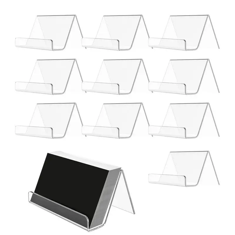 

6/10 Pieces Card Holder Stand Large Capacity Transparent Card Display Stand Large Capacity Office Business Card Stand Holders