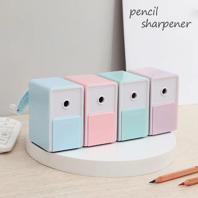 Hand Crank Pencil Sharpener Auto Feed Cutter Portable Stationery for Primary School Students Daily Study Use, Durable stationery 1