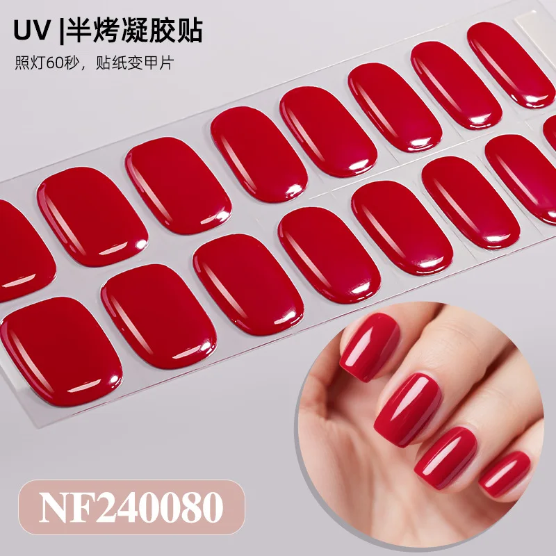 Premium Semi-Cured Nail Wraps Set - Waterproof, Long-Lasting Gel Nail Stickers