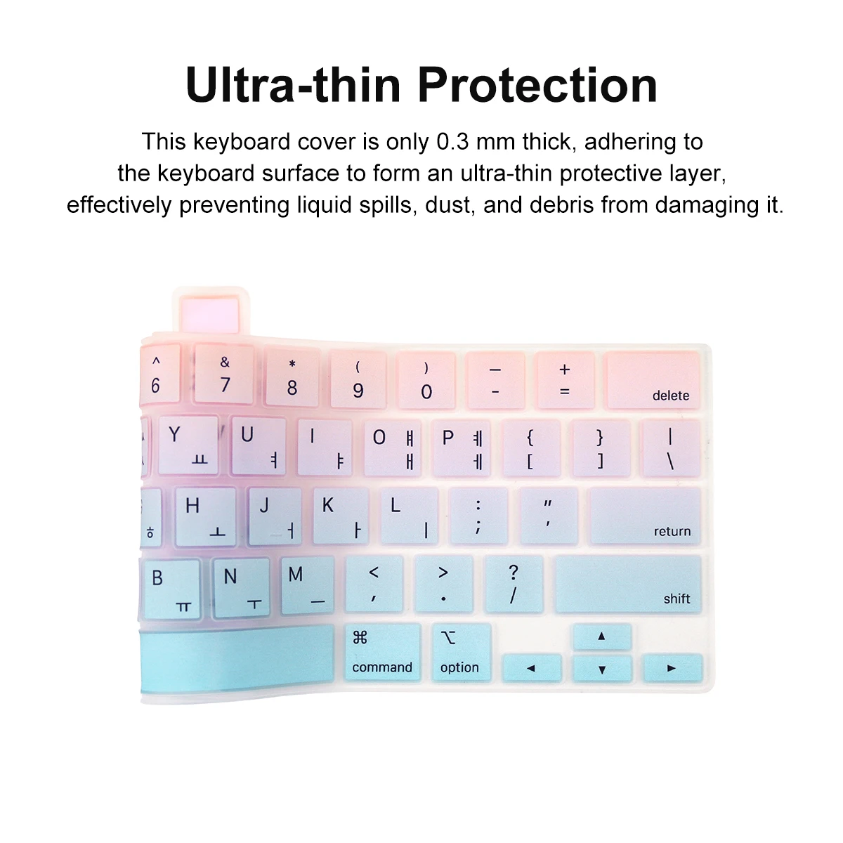 Pastel Pink Ombre Multilingual Keyboard Skin