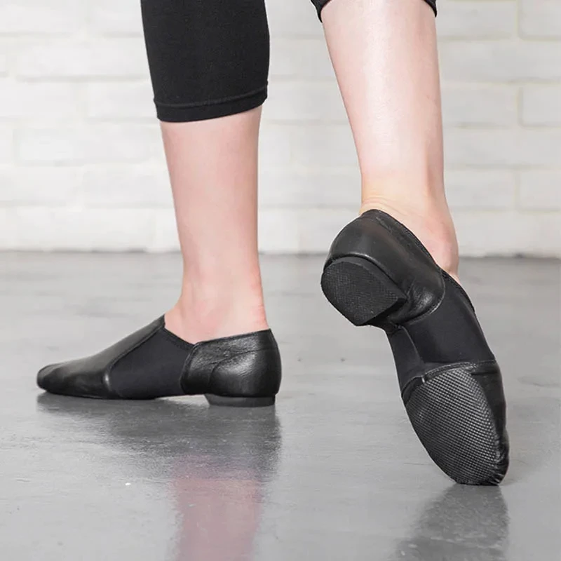 Dance Shoes Genuine Leather Stretch Slip on Jazz Dance Shoes For Women Men Exercise