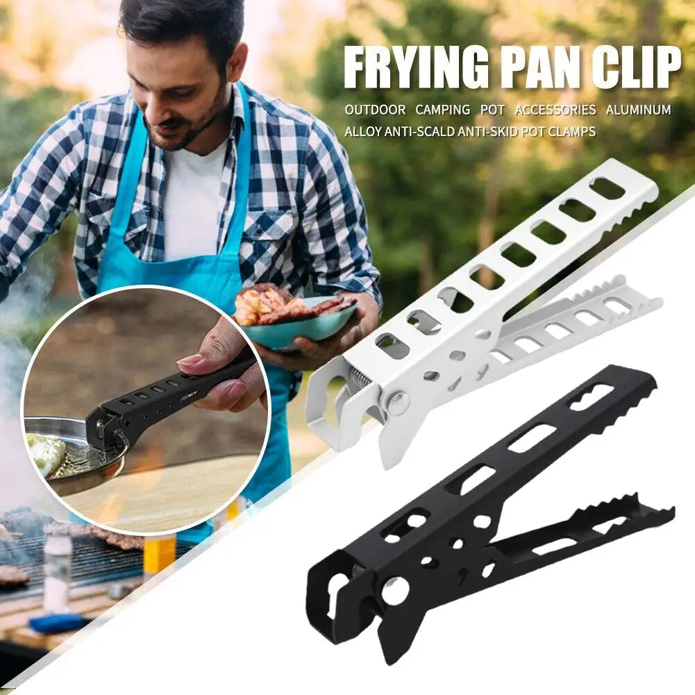 Outdoor Camping Anti-Scald Pot Pan Bowl Gripper Hiking Handle Anti-hot Clamp Picnic Clip Holder Cookware Cooking Barbecue V2B0