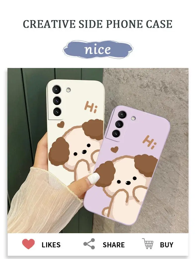 Fluffy Puppy Silikon-Handyhülle für Samsung Galaxy S23 S22 S21 S10 S9 S8 Plus Note 20 Ultra 10 Plus Cover – Detail 1