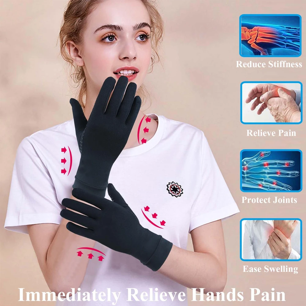 Guanti antiartrite Guanti per compressione delle dita in rame per