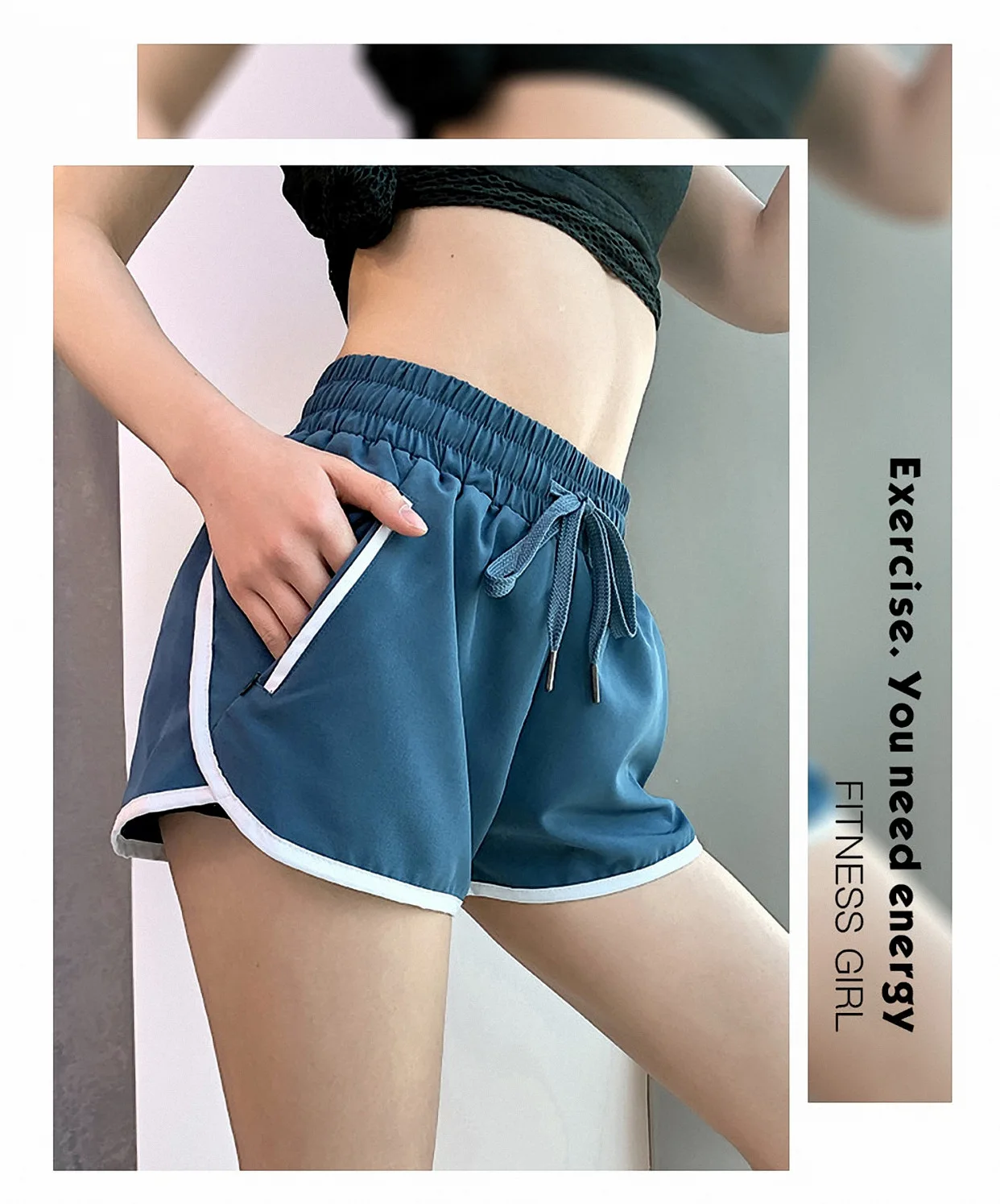 2022 New Spring and Summer Women's Elastic Anti-glare Outer Wear Loose and Thin Ultra-short Speed Training Shorts short pants